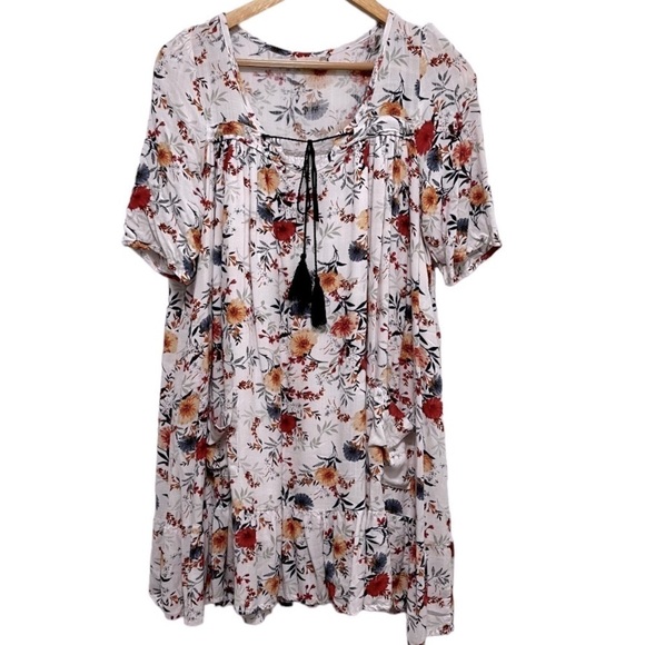 Altar’d State Floral Boho Baby Doll Lined Mini Dress With Pockets Size S - Picture 1 of 9